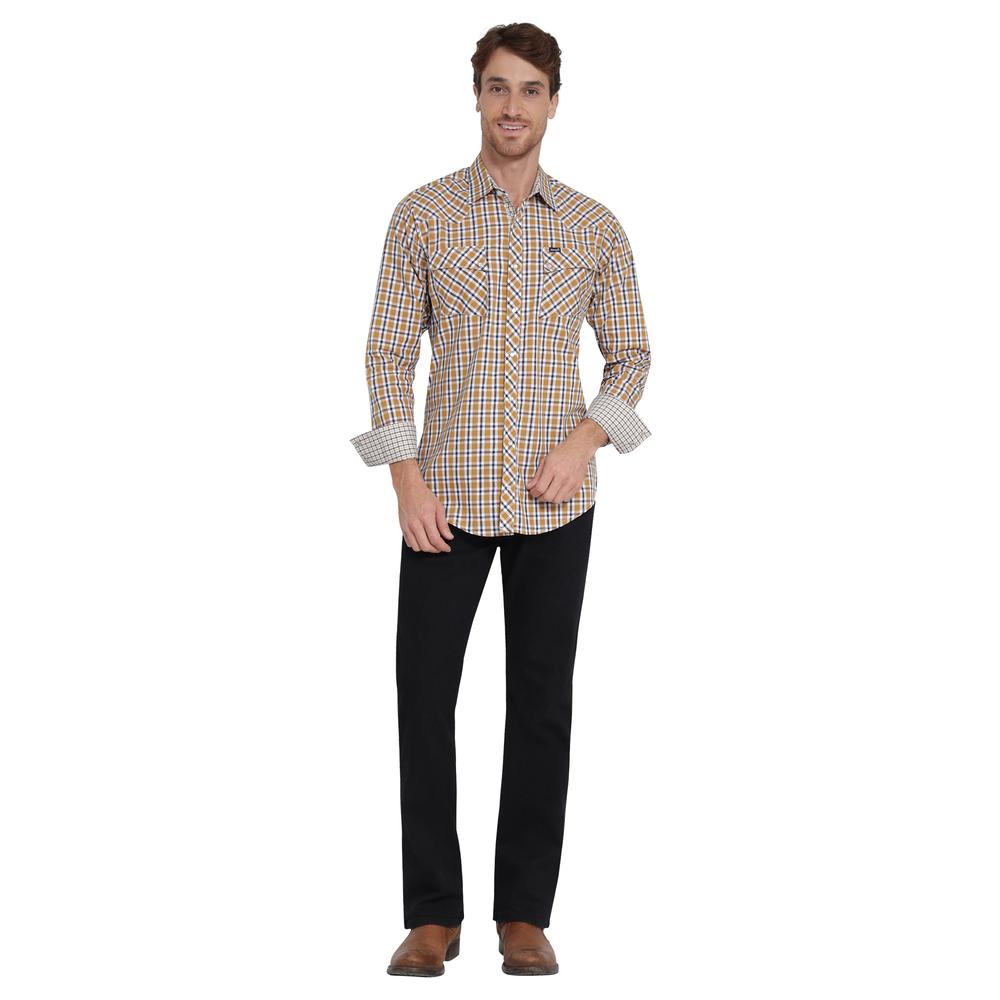 Foto 5 pulgar | Camisa Vaquera Wrangler Slim Fit Manga Larga 408 Café