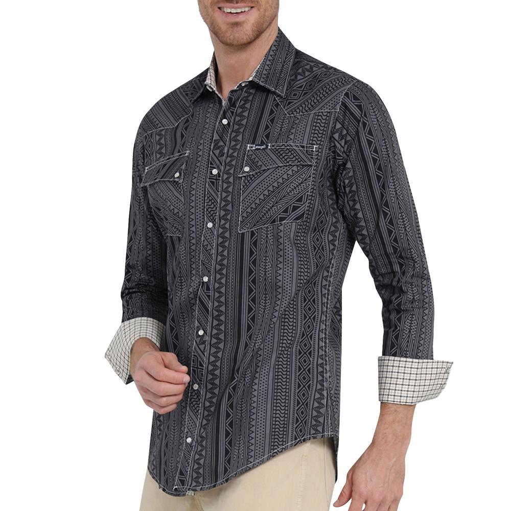 Foto 6 pulgar | Camisa Vaquera Wrangler Slim Fit Manga Larga 410 Gris par Hombre