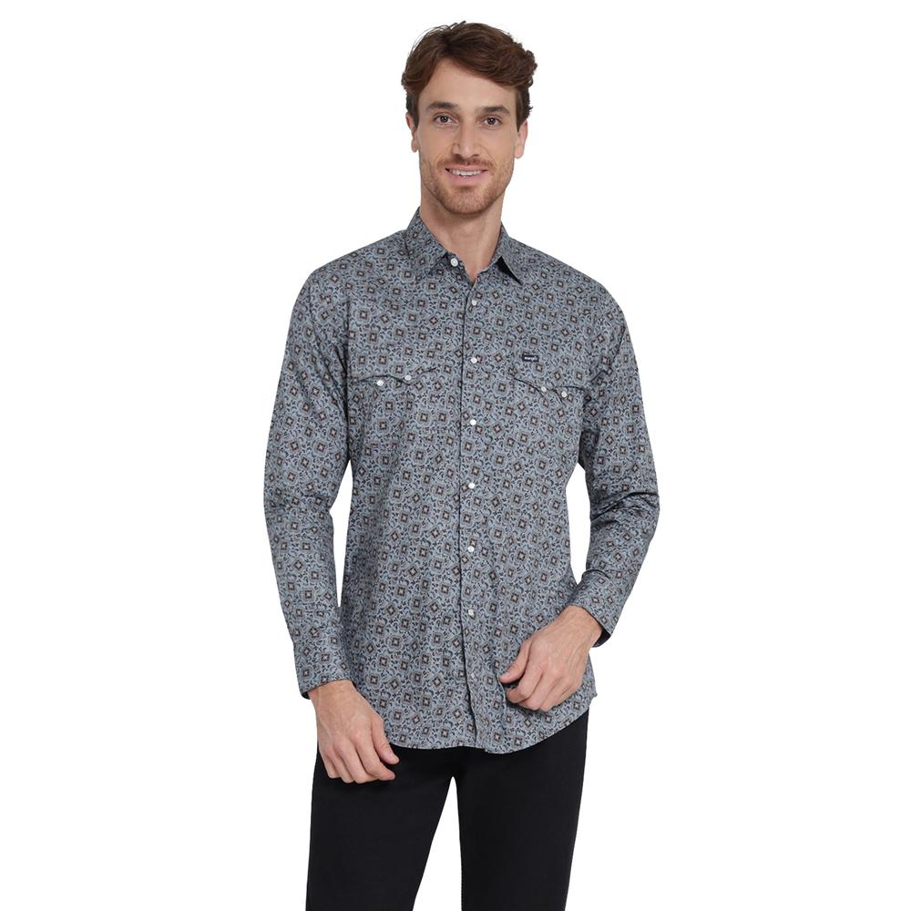 Foto 2 pulgar | Camisa Vaquera Wrangler Slim Fit Manga Larga 411 Gris