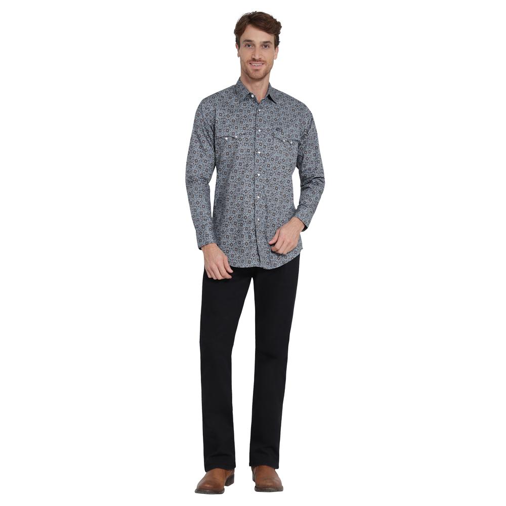 Foto 5 pulgar | Camisa Vaquera Wrangler Slim Fit Manga Larga 411 Gris