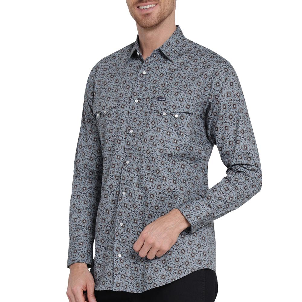 Foto 6 pulgar | Camisa Vaquera Wrangler Slim Fit Manga Larga 411 Gris