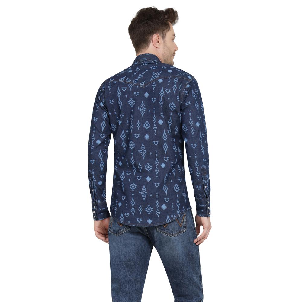 Foto 4 pulgar | Camisa Vaquera Wrangler Regular Fit Manga Larga 406 Azul