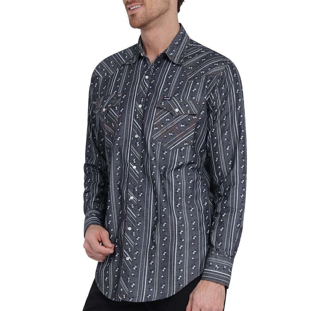 Foto 6 pulgar | Camisa Vaquera Wrangler Regular Fit Manga Larga 404 Azul