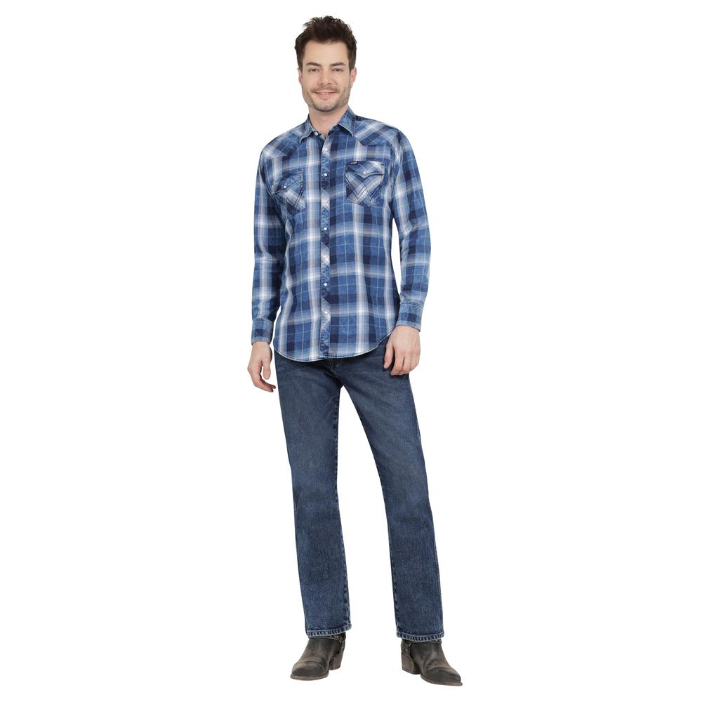 Foto 5 pulgar | Camisa Vaquera Wrangler Slim Fit Manga Larga 414 Azul Marino