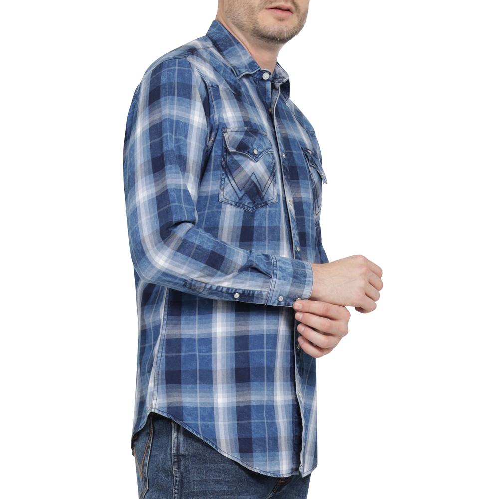 Foto 6 pulgar | Camisa Vaquera Wrangler Slim Fit Manga Larga 414 Azul Marino