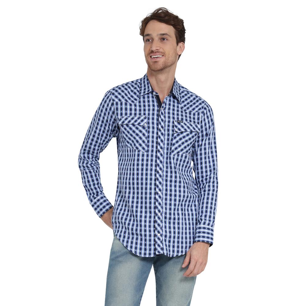 Foto 2 pulgar | Camisa Vaquera Wrangler Slim Fit Manga Larga Azul para Hombre