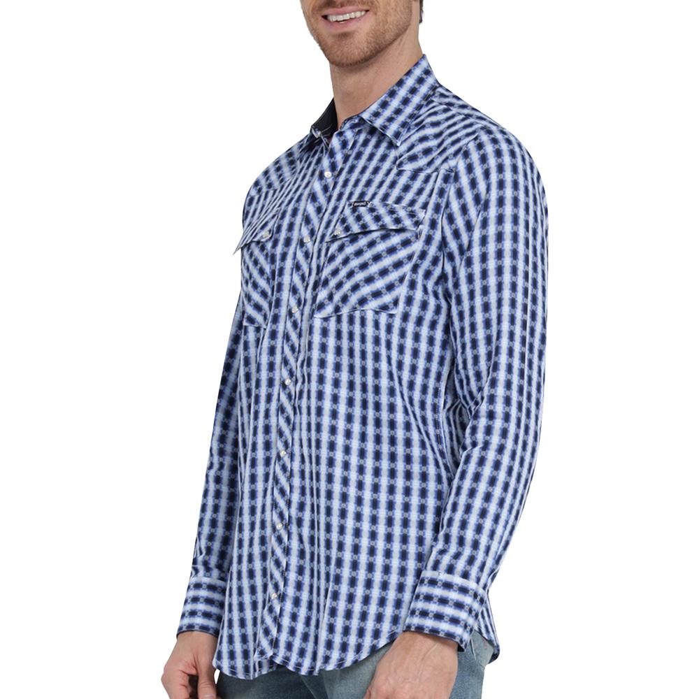 Foto 5 pulgar | Camisa Vaquera Wrangler Slim Fit Manga Larga Azul para Hombre