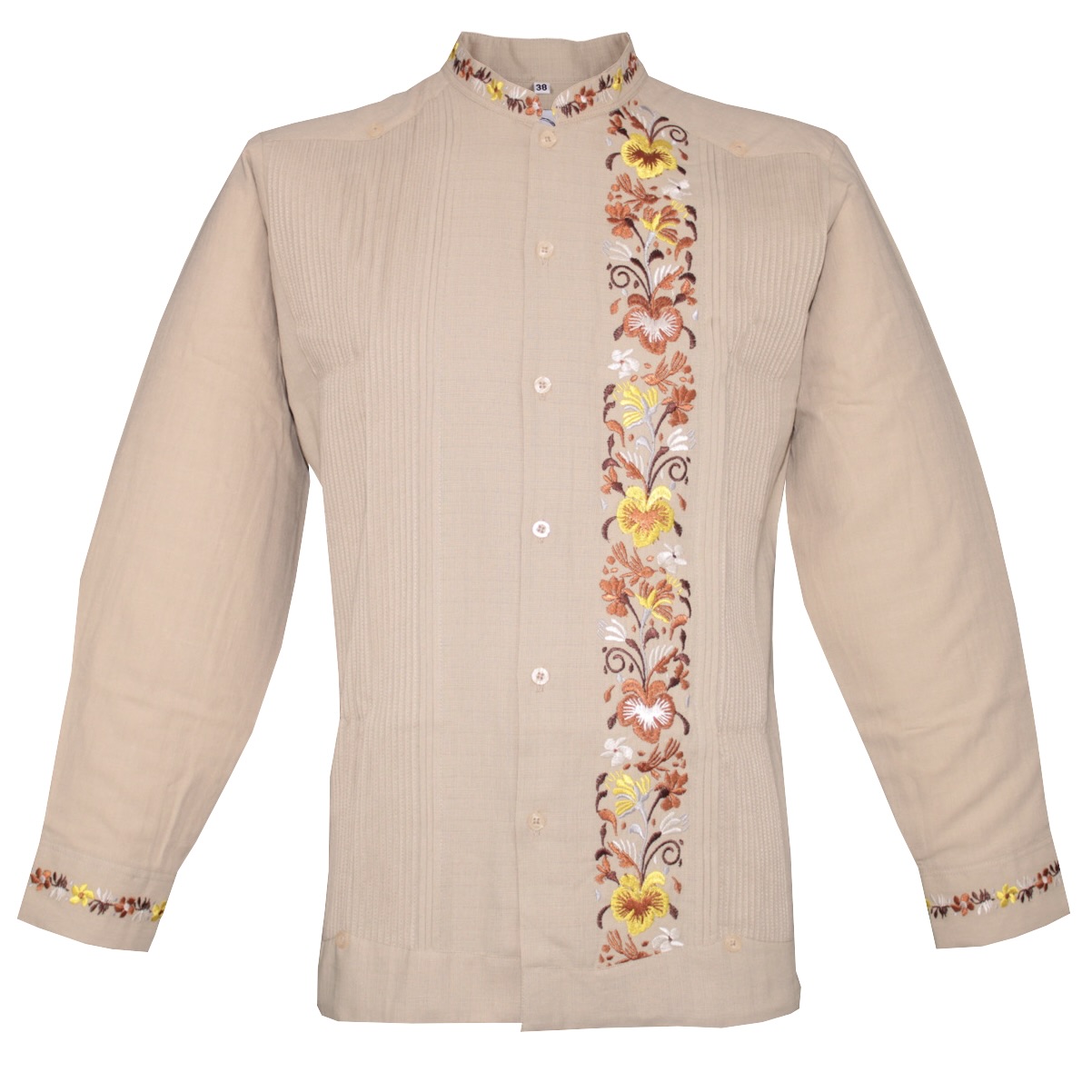 Foto 2 pulgar | Guayabera Teya Artesanal Beige para Hombre