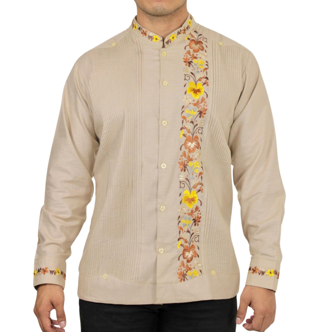 Foto 3 pulgar | Guayabera Teya Artesanal Beige para Hombre