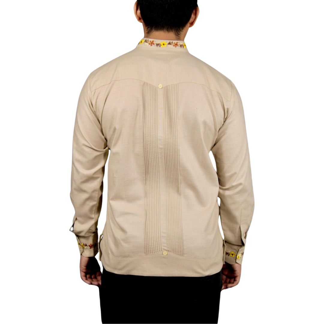 Foto 6 | Guayabera Teya Artesanal Beige para Hombre