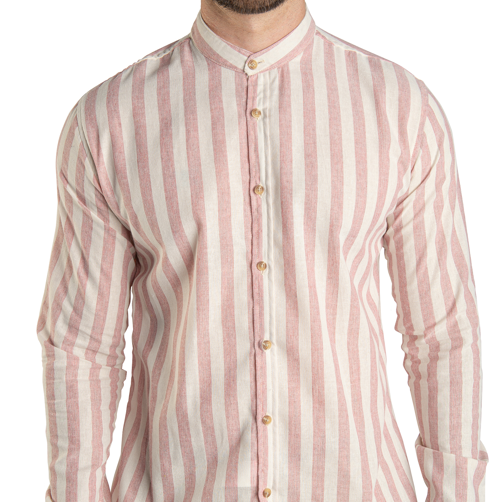 Foto 4 | Camisa CHB Chili Beans Clothing Co. Kurt a Rayas Rosas para Hombre