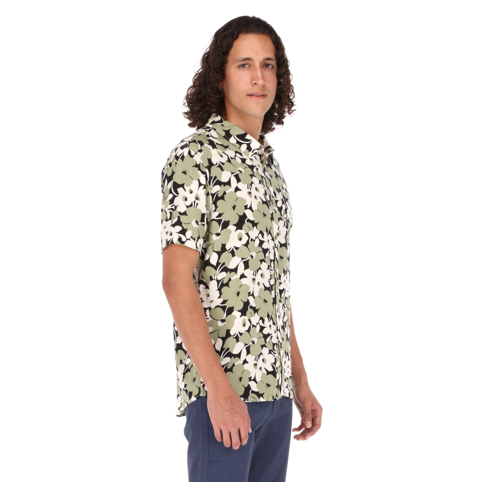 Foto 2 | Camisa Manga Corta Hawaiana Chb Chili Beans Clothing Co. Breeze Color Olivo