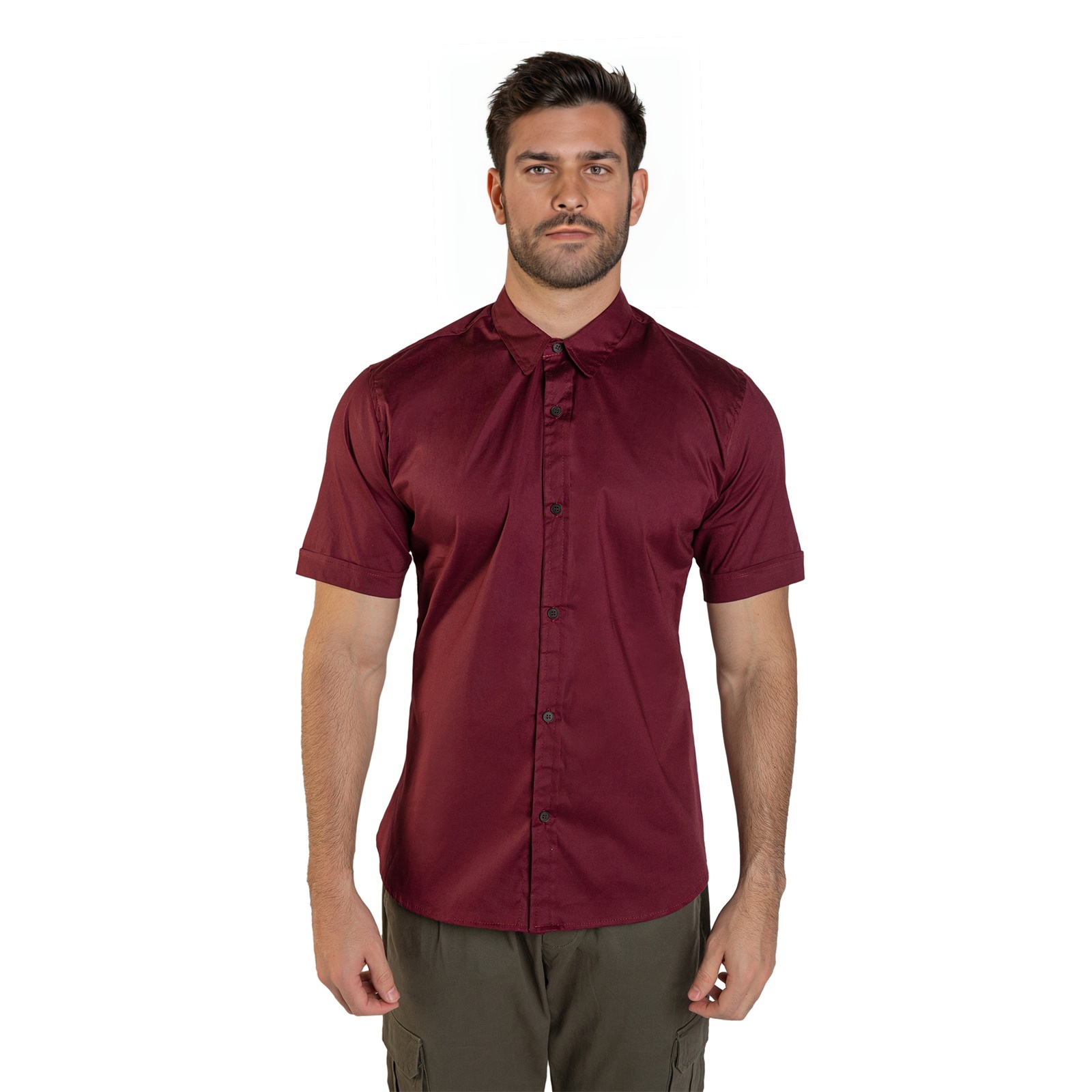 Foto 3 pulgar | Camisa Manga Corta Stretch Chb Chili Beans Clothing Co. Camibast Color Tinto