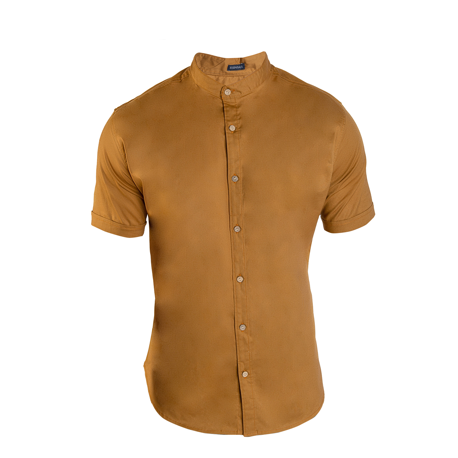 Foto 2 pulgar | Camisa Manga Corta Cuello Mao Chb Chili Beans Clothing Co. Peach Color Ocre