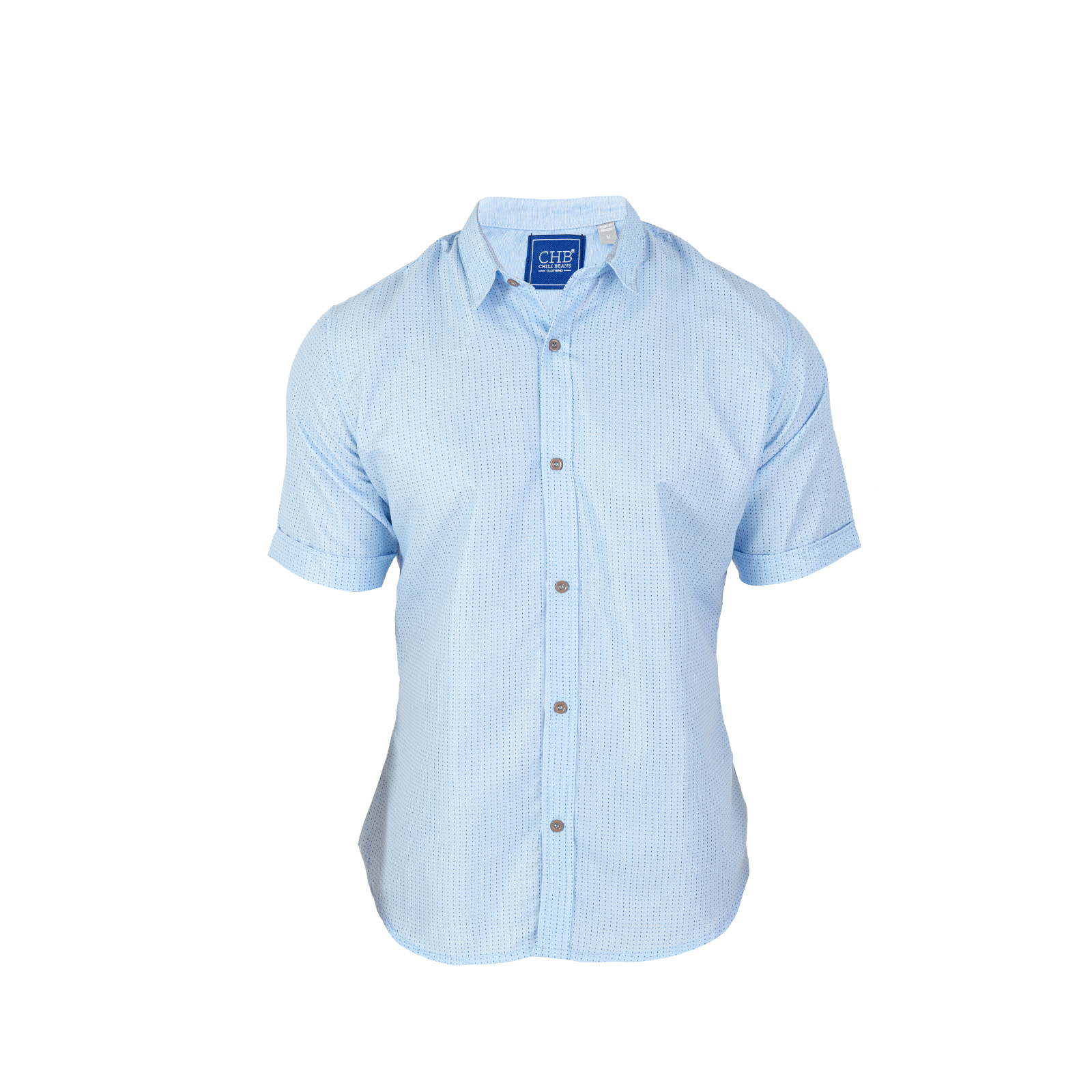 Camisa Manga Corta Puntos Chb Chili Beans Clothing Co. Stitch Color Azul Cielo