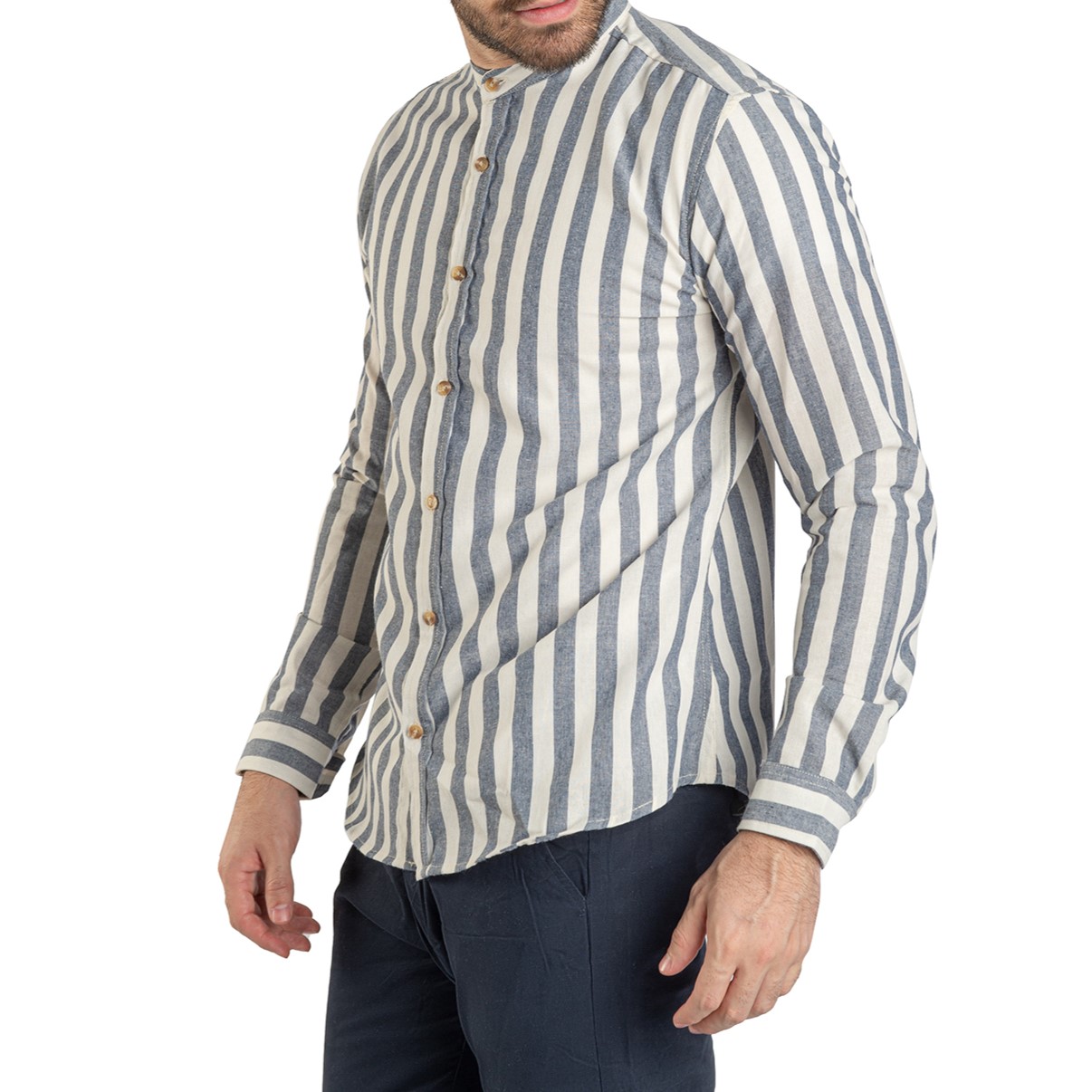 Foto 4 | Camisa CHB Chili Beans Clothing Co. Kurt a Rayas Azul Cielo para Hombre