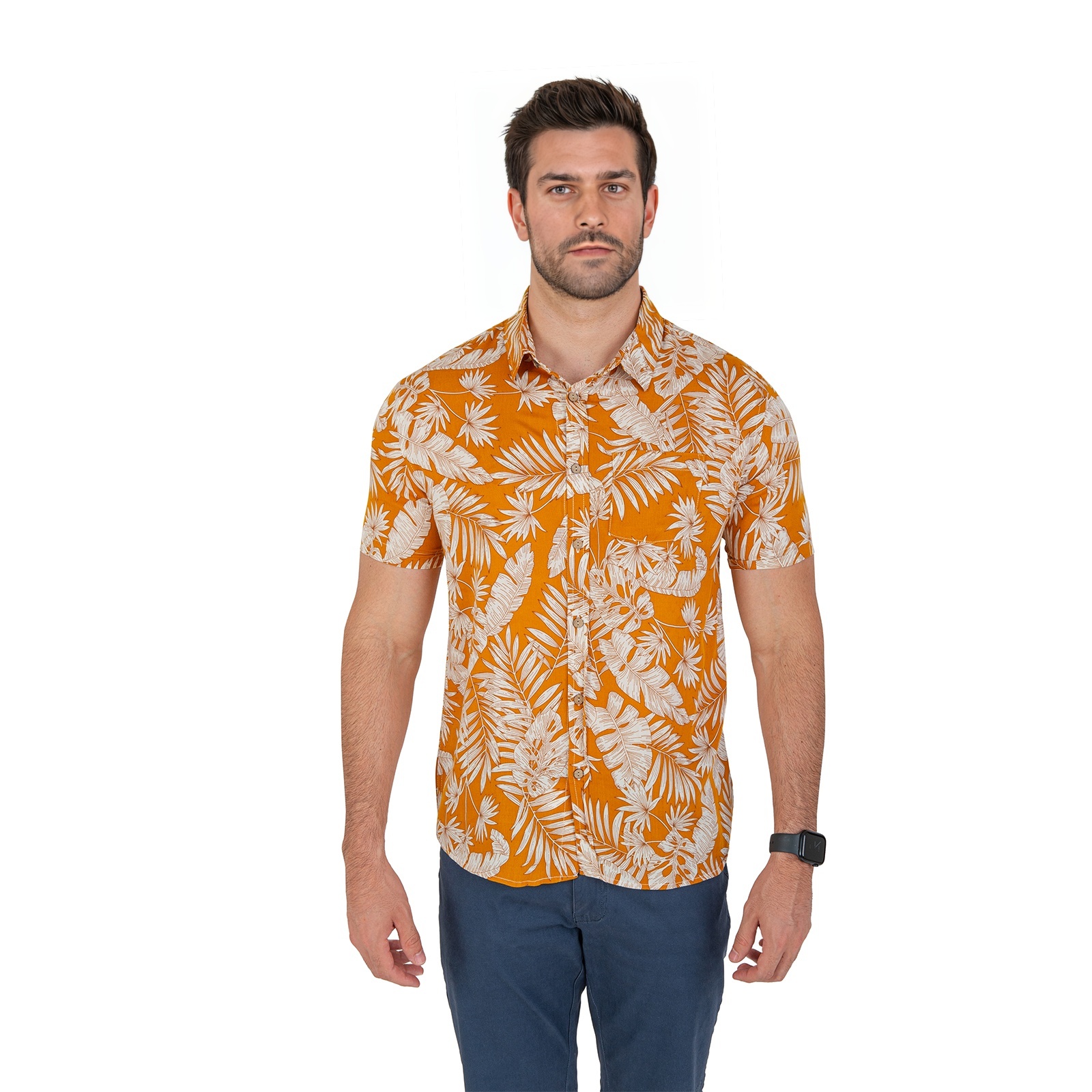 Foto 3 pulgar | Camisa Manga Corta Hawaiana Chb Chili Beans Clothing Co. Tropi Color Mostaza