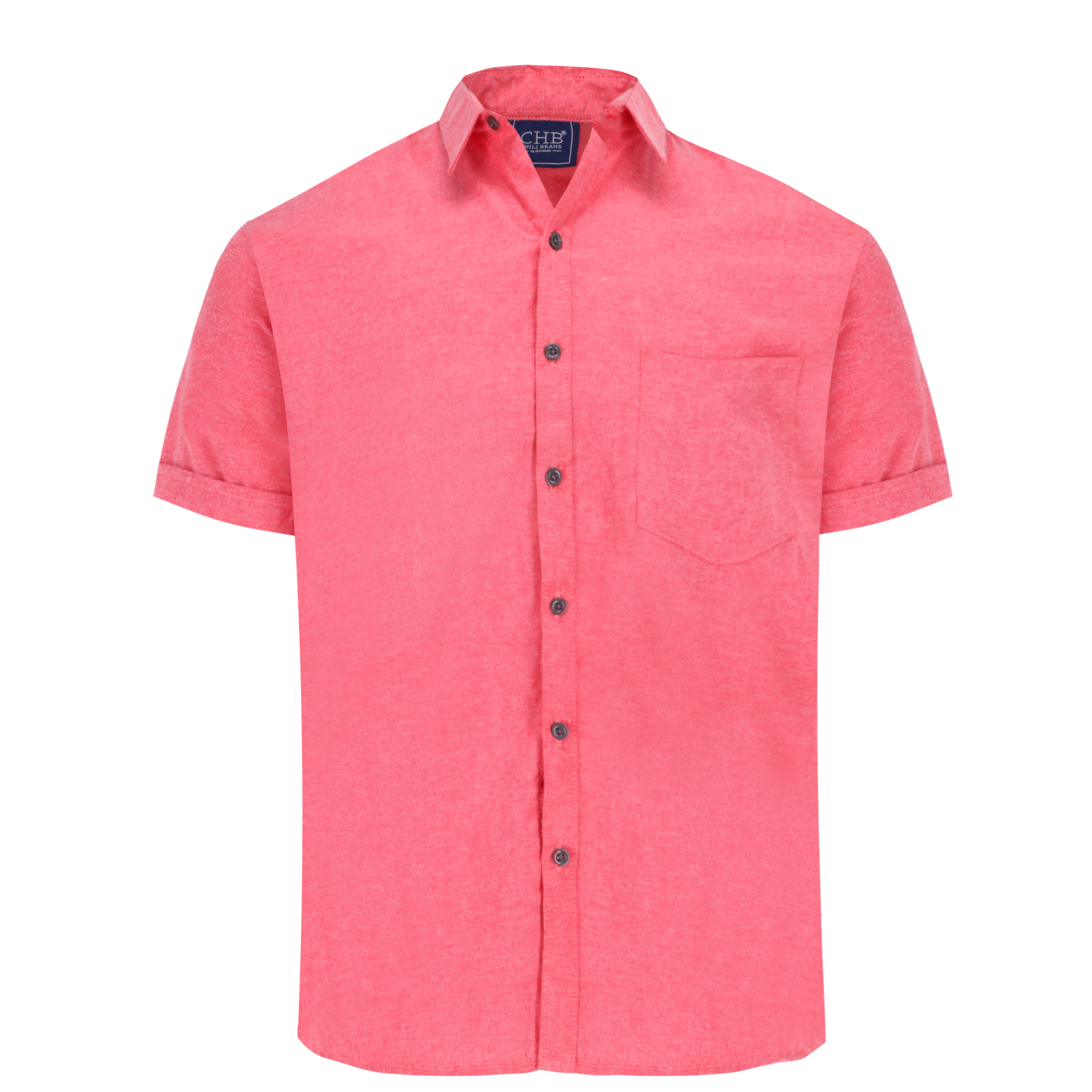 Camisa Manga Corta Con Bolsillo Chb Chili Beans Clothing Co. Bluesky Color Rojo