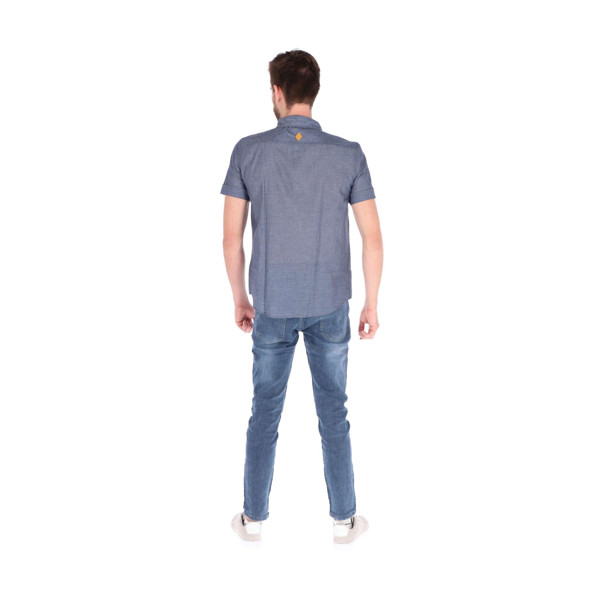 Foto 4 pulgar | Camisa Manga Corta Chb Chili Beans Clothing Co. Chambray Color Azul Marino