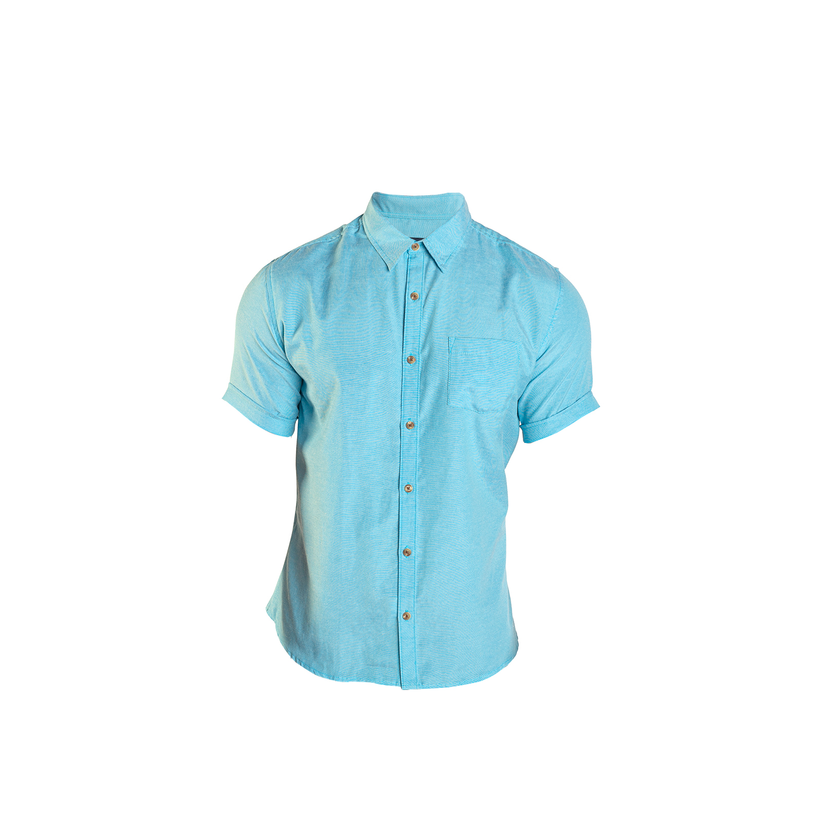 Camisa Manga Corta Con Bolsillo Chb Chili Beans Clothing Co. Bluesky Color Azul Turquesa