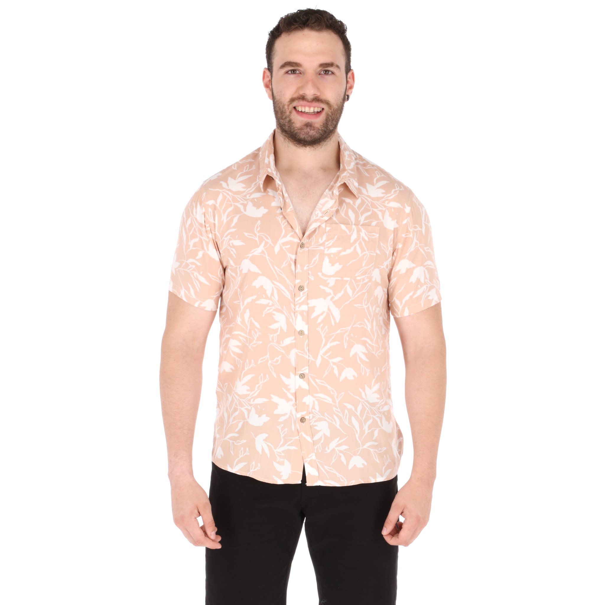 Foto 2 pulgar | Camisa Manga Corta Hawaiana Chb Chili Beans Clothing Co. Tai Color Rosa