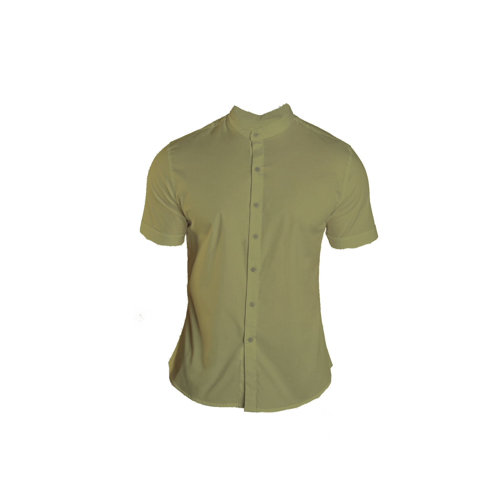 Foto 2 pulgar | Camisa Manga Corta Cuello Mao Chb Chili Beans Clothing Co. Peach Color Verde Militar