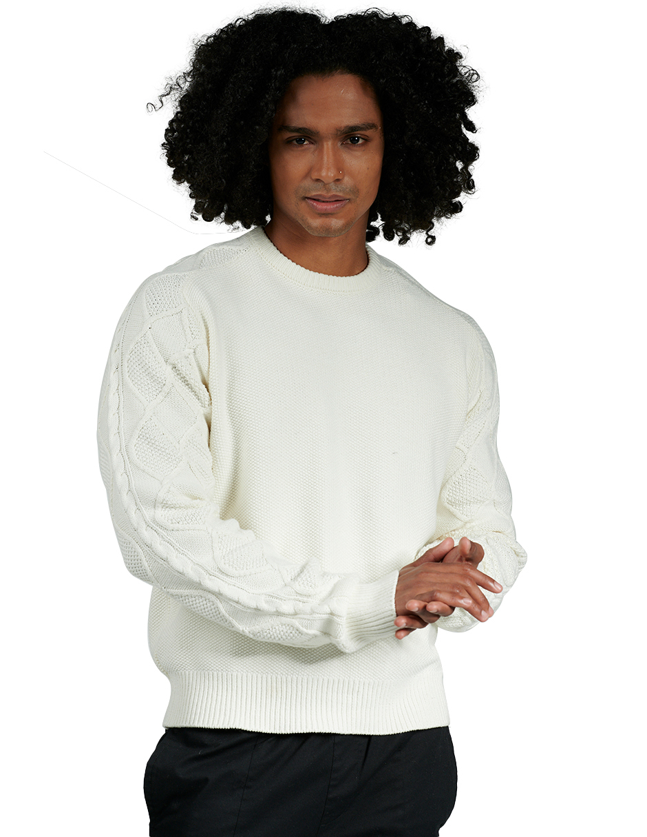 Suéter Casual Generra 228804 color Blanco para Hombre