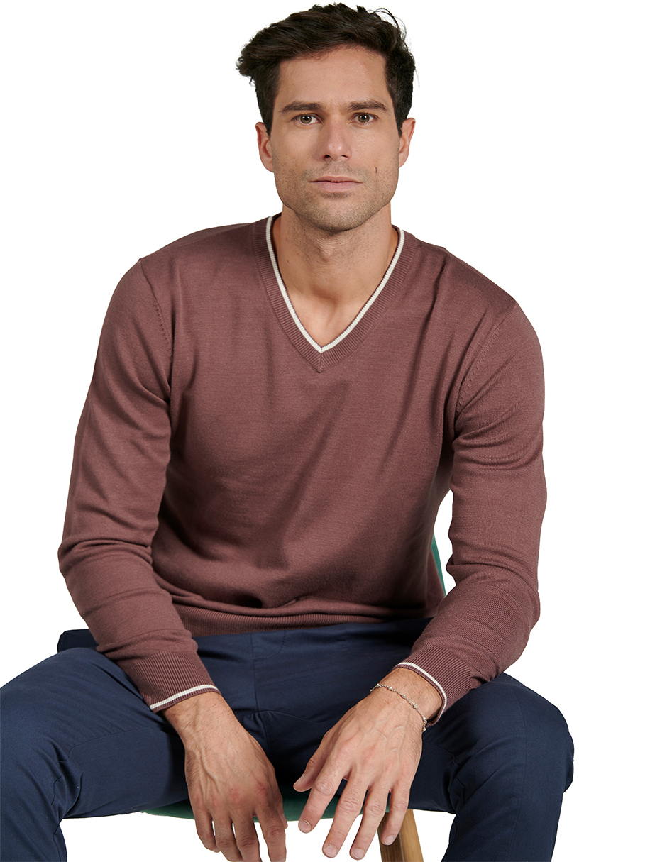 Suéter Casual Generra 228800 color Vino para Hombre