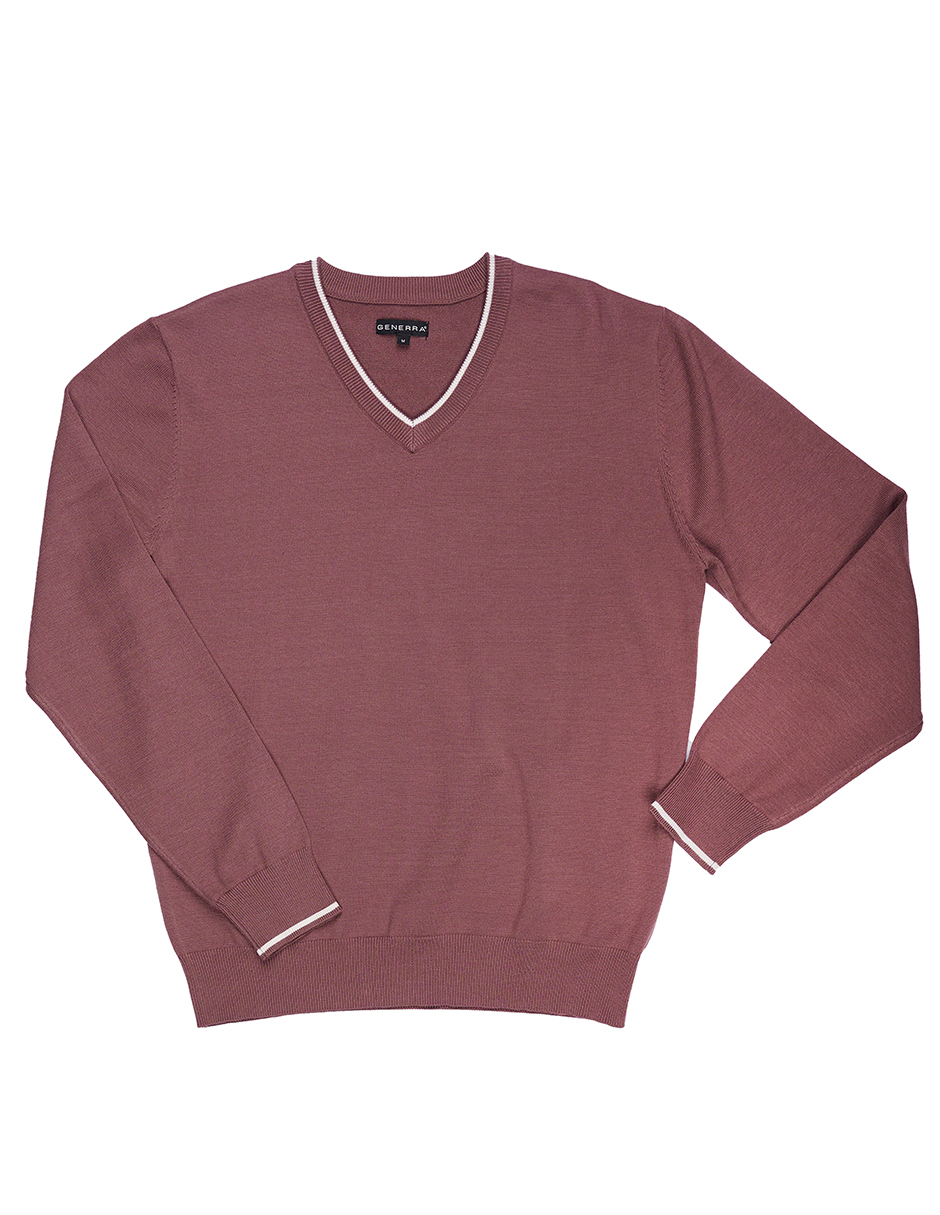 Foto 4 | Suéter Casual Generra 228800 color Vino para Hombre