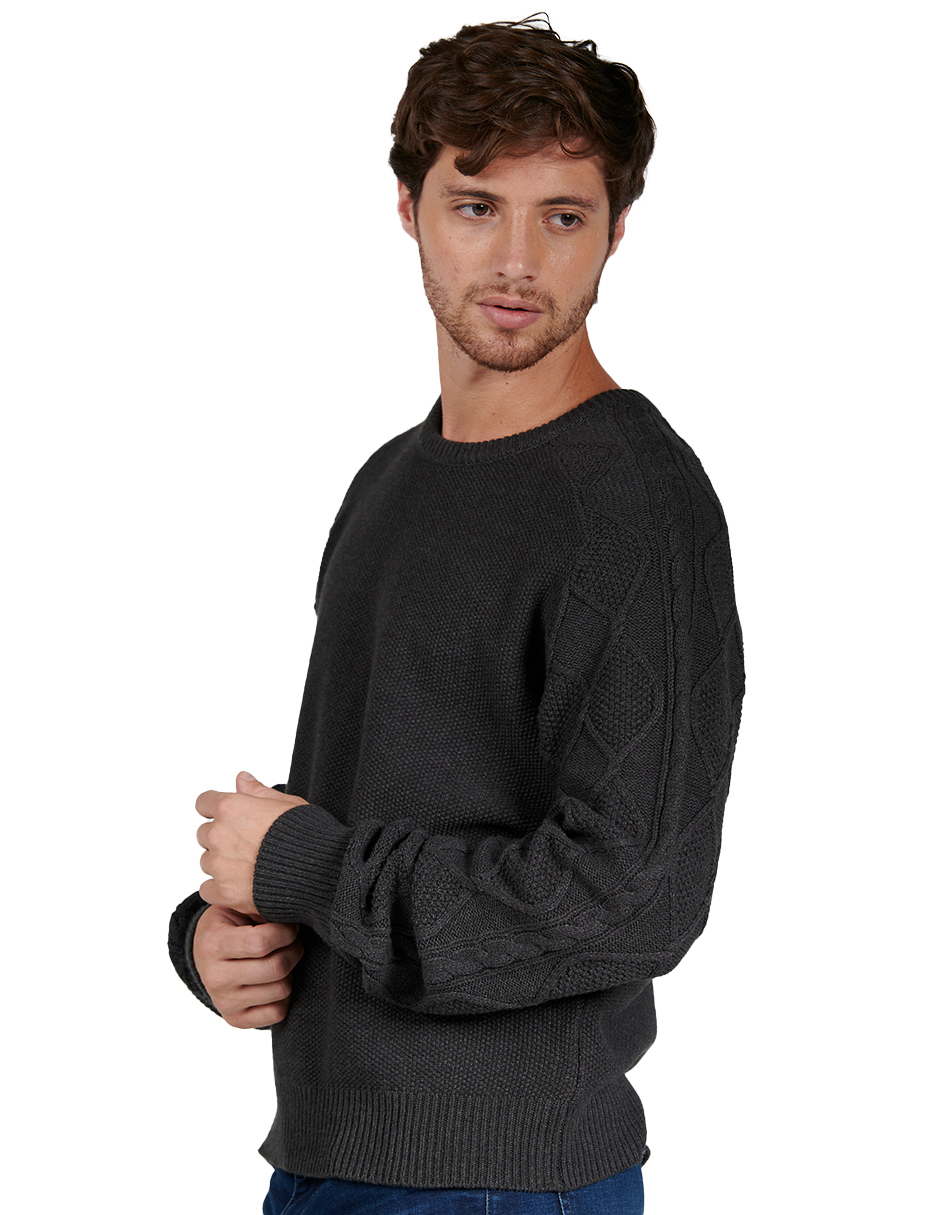 Foto 3 pulgar | Suéter Casual Generra 228804 color Gris para Hombre