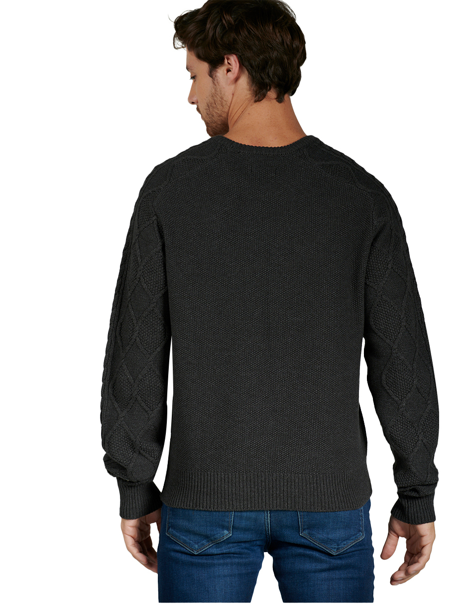 Foto 4 pulgar | Suéter Casual Generra 228804 color Gris para Hombre