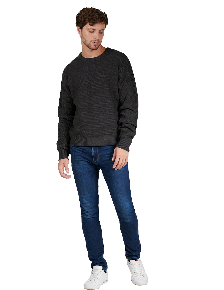 Foto 5 pulgar | Suéter Casual Generra 228804 color Gris para Hombre