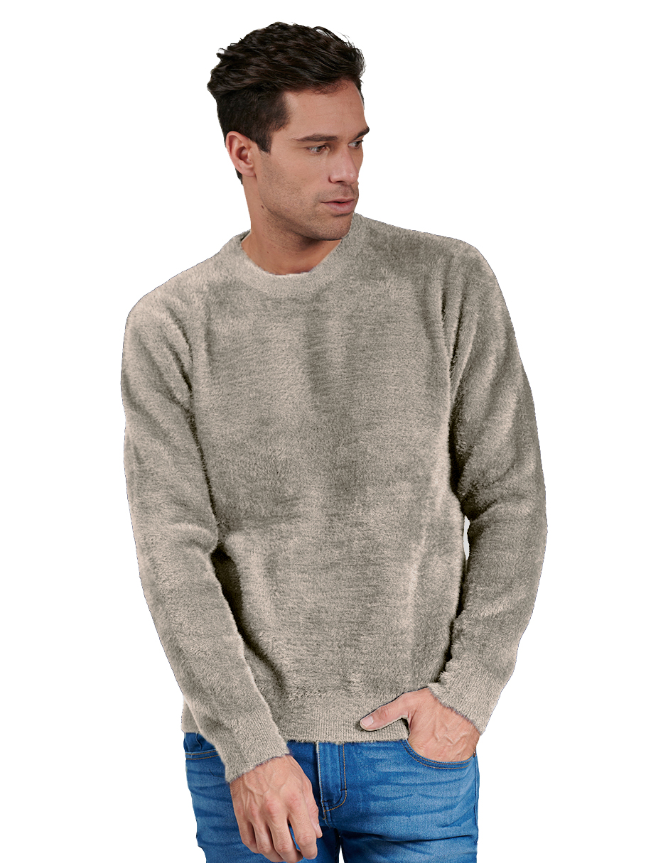 Foto 2 pulgar | Suéter Casual Generra 228815 color Beige para Hombre
