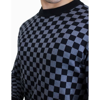 Foto 3 | Sueter para Hombre Moderno Azul a Cuadros