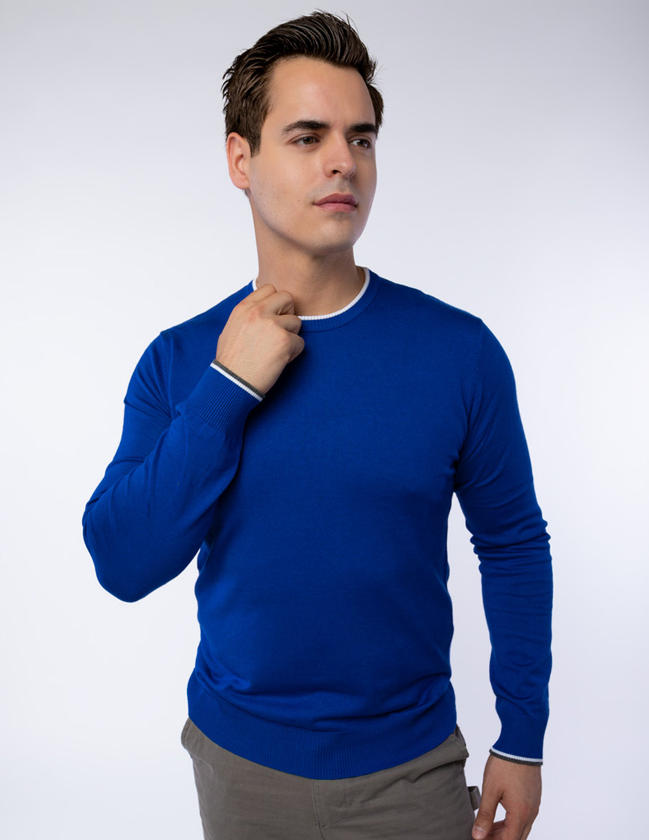 Foto 2 pulgar | Suéter Generra Azul Nueva Temporada para Hombre