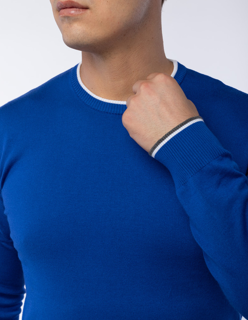 Foto 3 pulgar | Suéter Generra Azul Nueva Temporada para Hombre