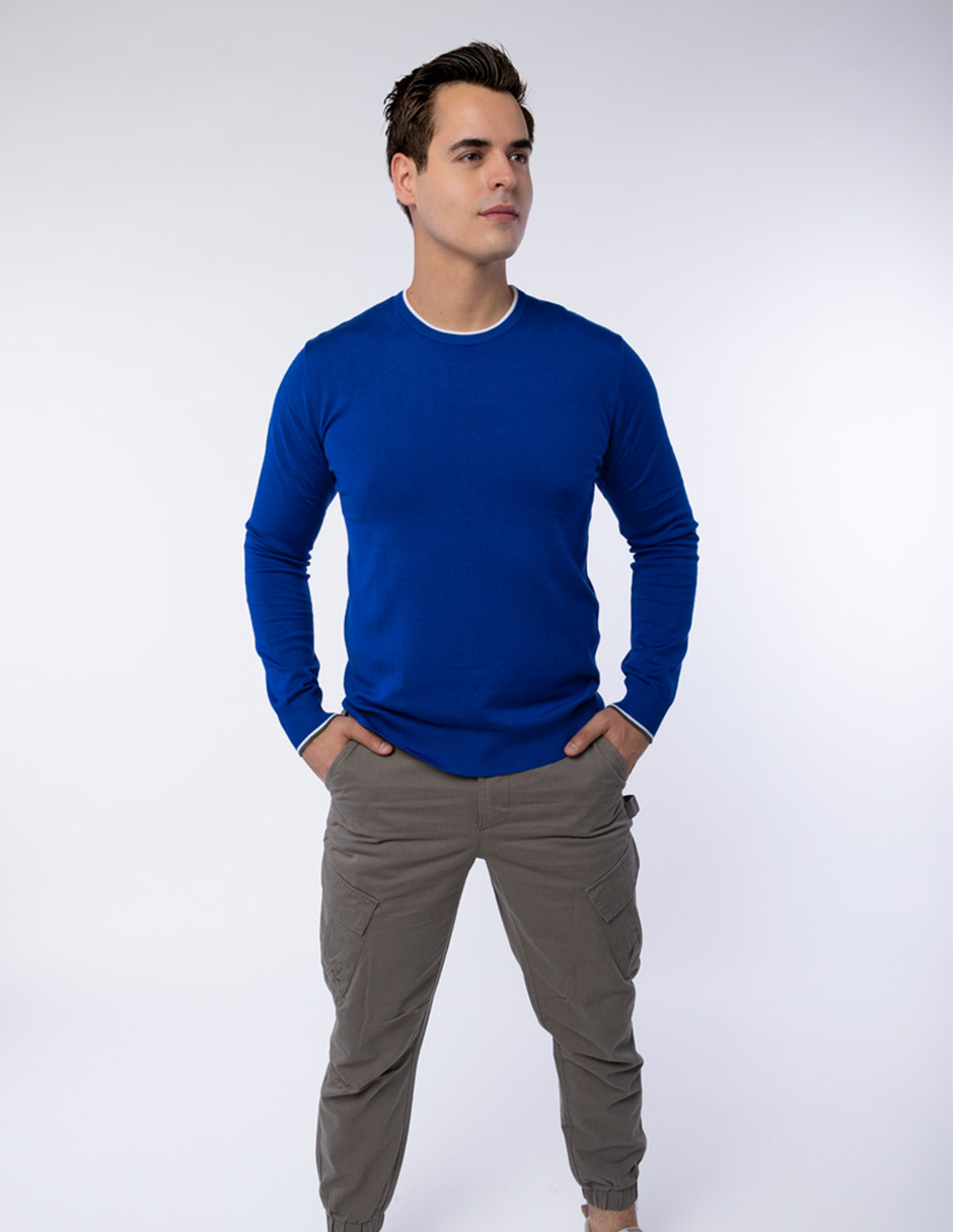 Foto 5 pulgar | Suéter Generra Azul Nueva Temporada para Hombre