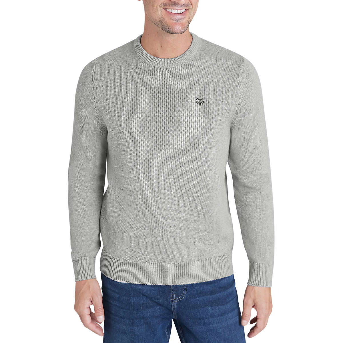 Foto 1 | Sueter Chaps Casual Cuello Redondo Gris Clásico para Hombre