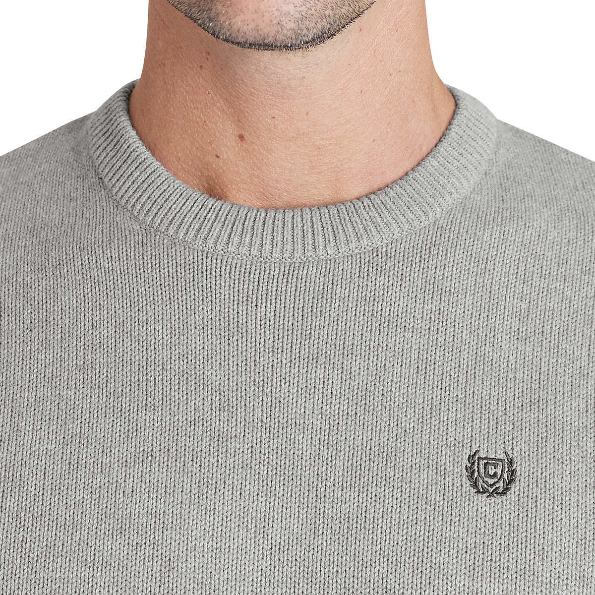 Foto 4 pulgar | Sueter Chaps Casual Cuello Redondo Gris Clásico para Hombre