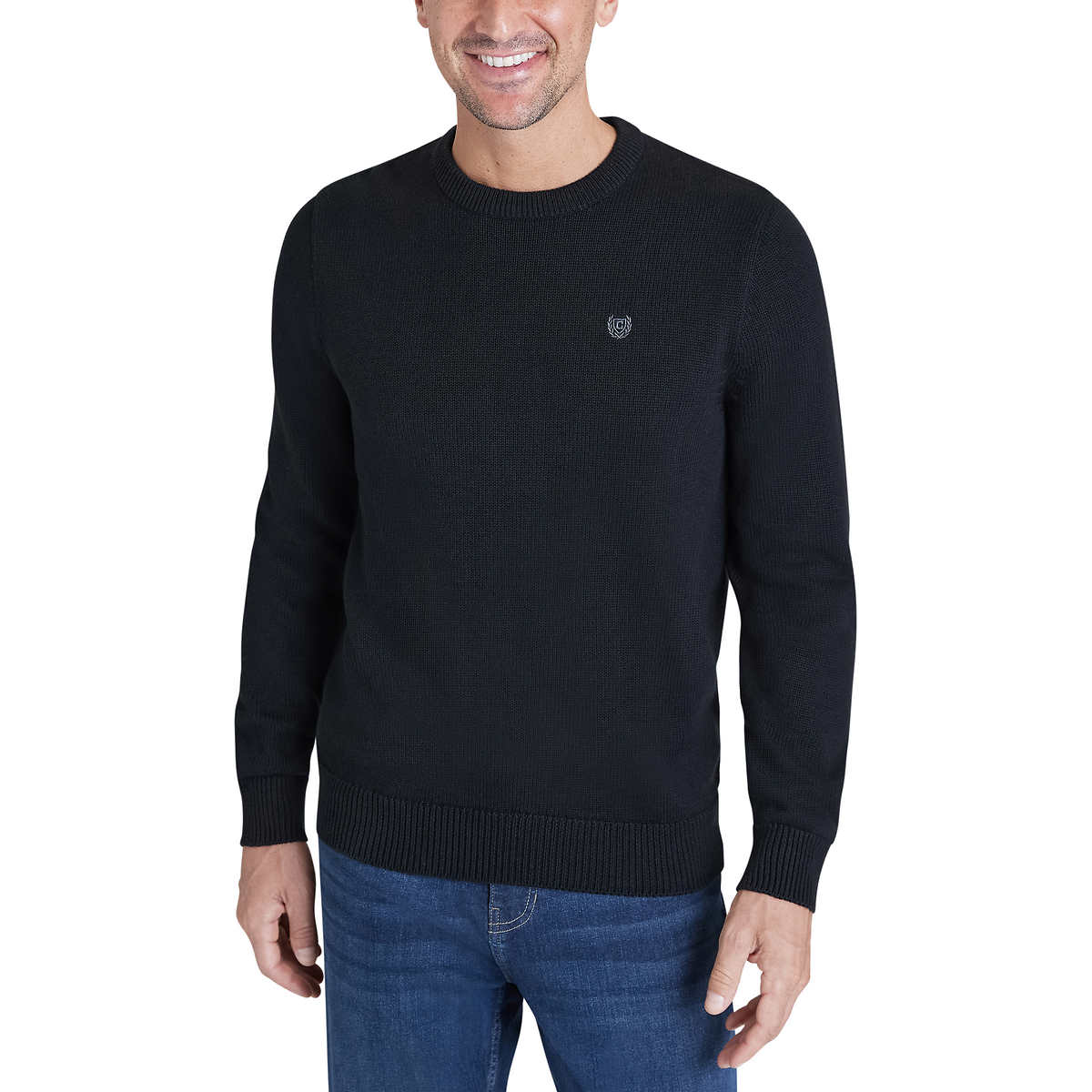 Foto 1 | Suéter Chaps Casual Cuello Redondo Clásico Negro para Hombre