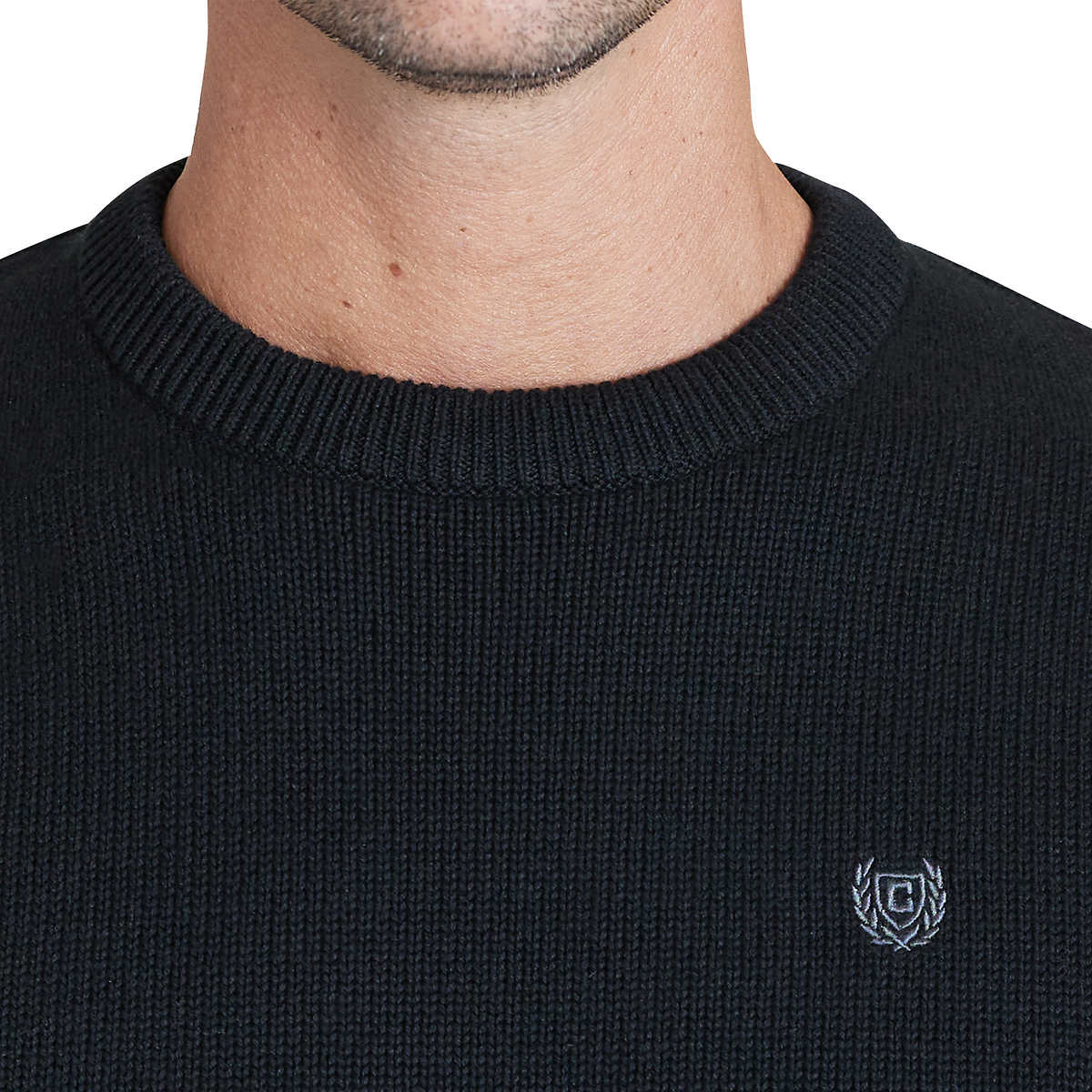 Foto 4 pulgar | Suéter Chaps Casual Cuello Redondo Clásico Negro para Hombre