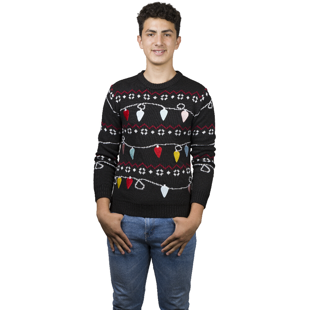 Foto 2 | Ugly Sweater Rev Suéter Navideño De Focos Navideños Color Negro Para Navidad