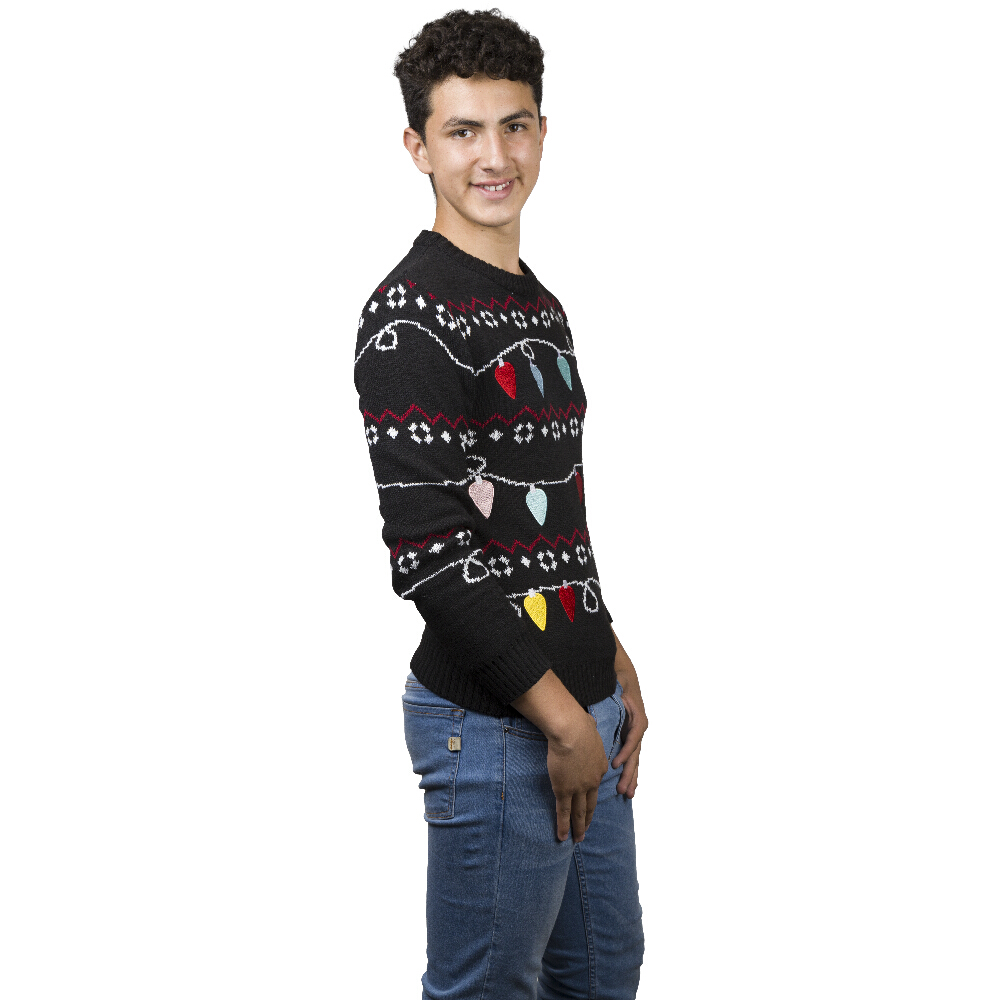 Foto 4 pulgar | Ugly Sweater Rev Suéter Navideño De Focos Navideños Color Negro Para Navidad