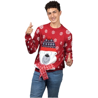 Foto 1 | Ugly Sweater Rev Suéter Navideño De Oso Polar Color Rojo Para Navidad