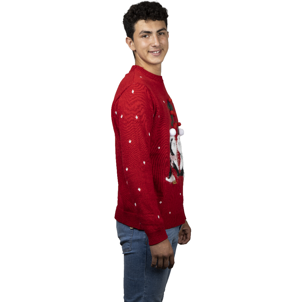 Foto 4 | Ugly Sweater Rev Suéter Navideño De Pingüinos Color Rojo Para Navidad