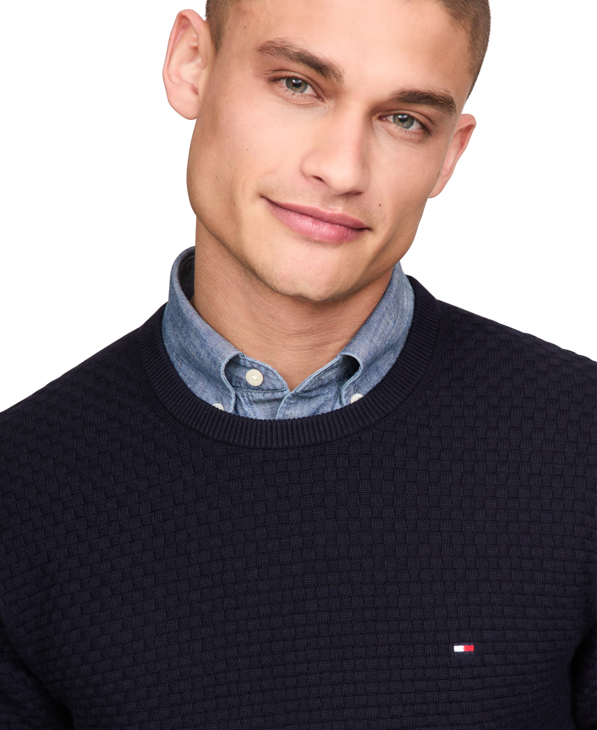 Foto 3 pulgar | Jersey Tommy Hilfiger Con Cuello Redondo Estructurado 9gg Para Hombre - Venta Internacional.