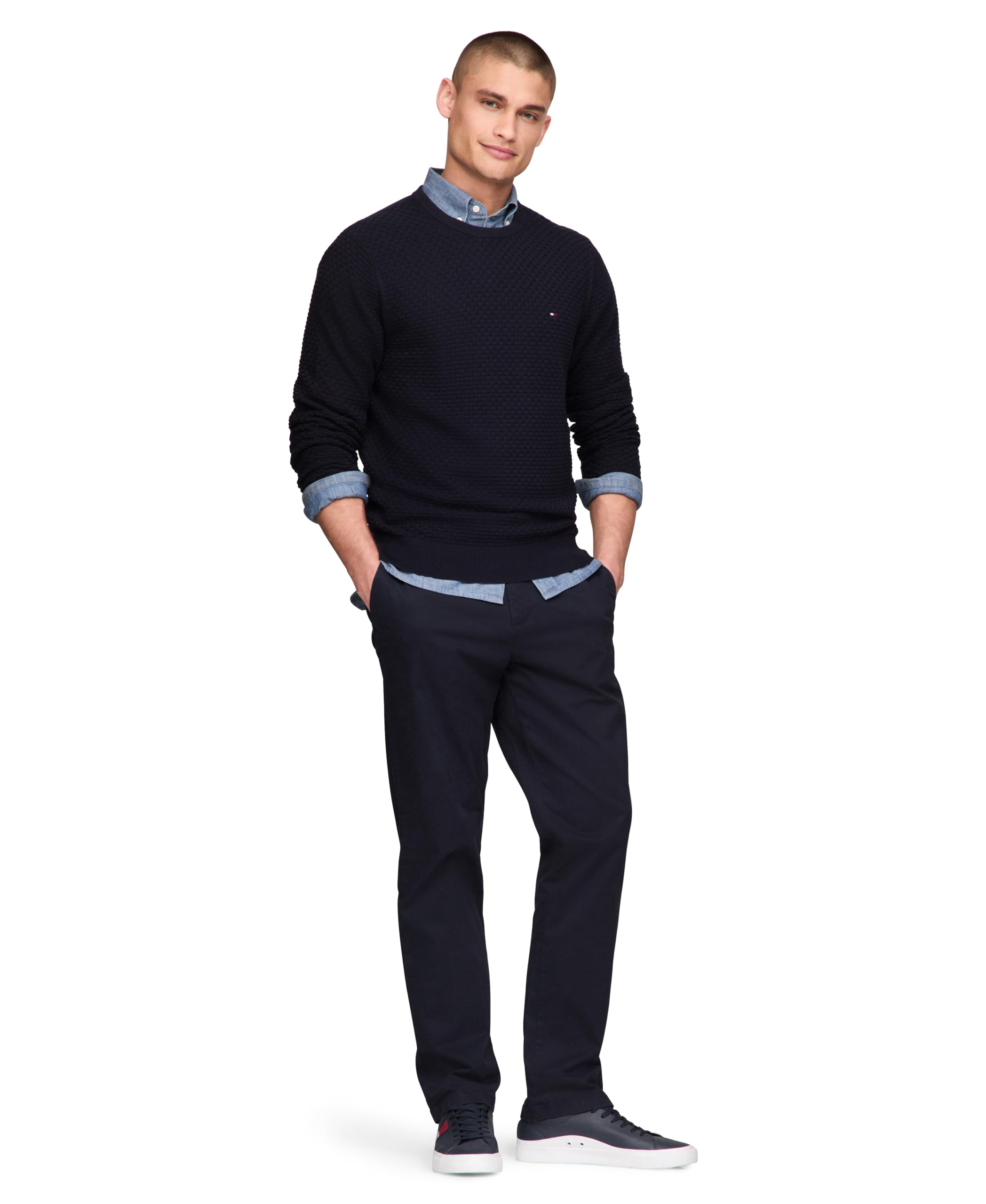 Foto 5 pulgar | Jersey Tommy Hilfiger Con Cuello Redondo Estructurado 9gg Para Hombre - Venta Internacional.