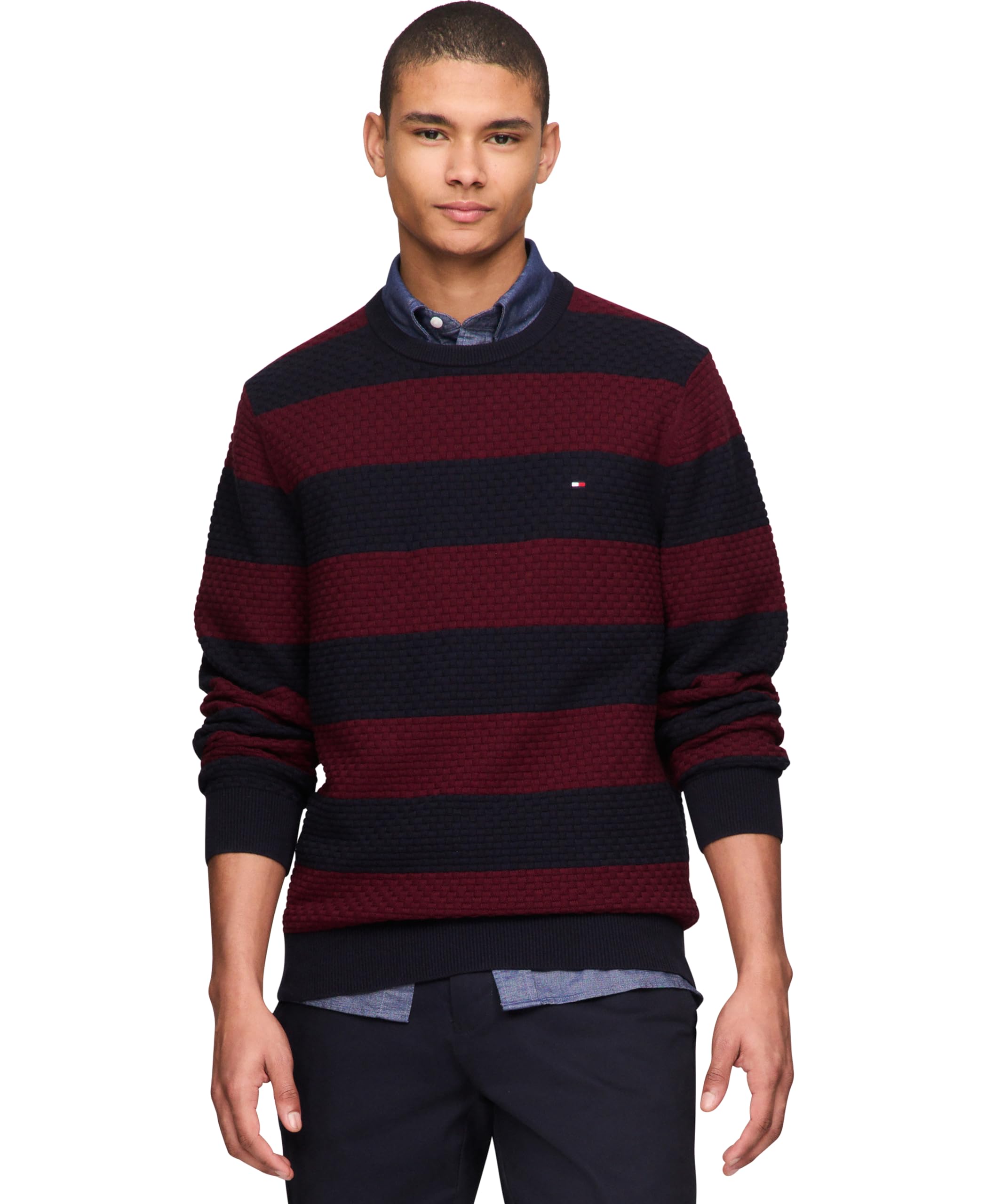 Jersey Tommy Hilfiger Con Cuello Redondo Estructurado 9gg Para Hombre - Venta Internacional.