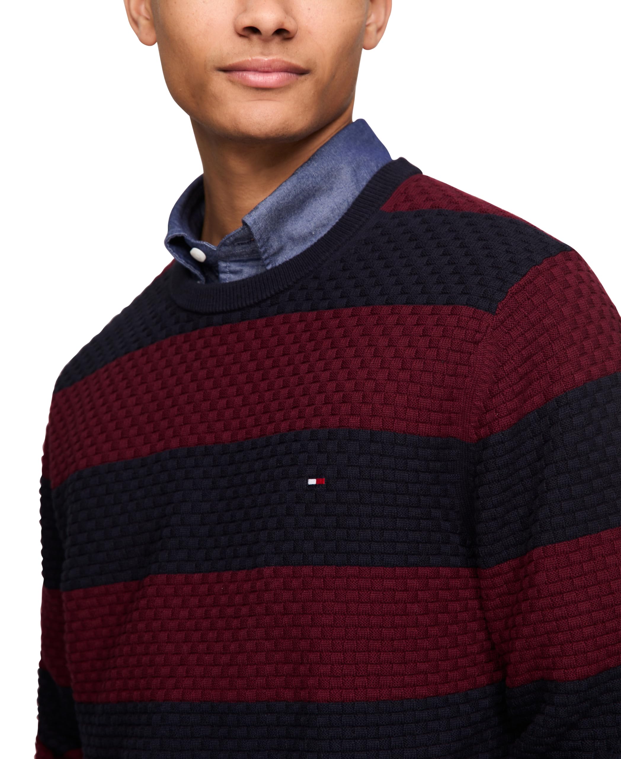 Foto 3 pulgar | Jersey Tommy Hilfiger Con Cuello Redondo Estructurado 9gg Para Hombre - Venta Internacional.