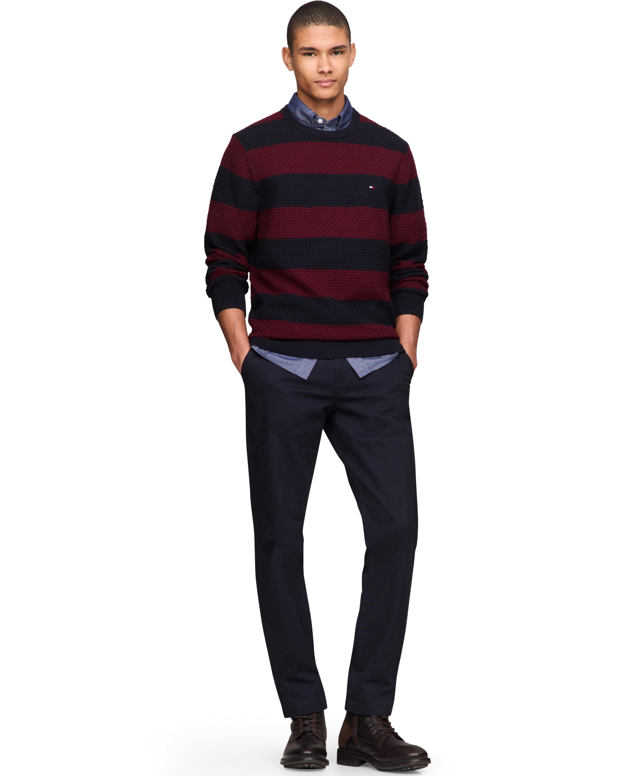 Foto 5 pulgar | Jersey Tommy Hilfiger Con Cuello Redondo Estructurado 9gg Para Hombre - Venta Internacional.